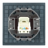 Розетка компьютерная Stekker Мия RST00-3117-05 RJ-45 кат.5e, черный бархат