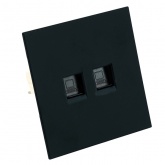 Розетка двойная компьютерная Stekker Мия RST00-3111-05 RJ45+RJ45 кат.5e, черный бархат