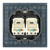 Розетка двойная компьютерная Stekker Мия RST00-3111-05 RJ45+RJ45 кат.5e, черный бархат
