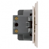 Двухклавишный выключатель с индикатором Stekker Мия RSW10-3102-08 10A, пудровый жемчуг