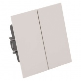 Двухклавишный переключатель Stekker Мия RSW10-3107-08 10A, пудровый жемчуг