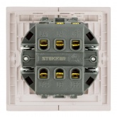 Двухклавишный переключатель Stekker Мия RSW10-3107-08 10A, пудровый жемчуг