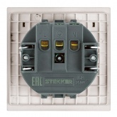Розетка с заземлением со шторками Stekker Мия RST16-3112-08 16A с крышкой , пудровый жемчуг