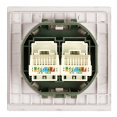 Розетка двойная компьютерная Stekker Мия RST00-3111-08 RJ45+RJ45 кат.5e, пудровый жемчуг