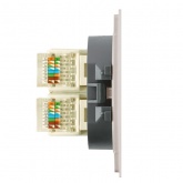 Розетка двойная компьютерная Stekker Мия RST00-3111-08 RJ45+RJ45 кат.5e, пудровый жемчуг
