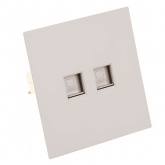 Розетка двойная компьютерная Stekker Мия RST00-3111-08 RJ45+RJ45 кат.5e, пудровый жемчуг