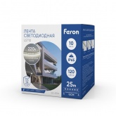 Лента светодиодная Feron LS710 120SMD(2835)/м 10W/м 6500K 220V IP65 с сетевым шнуром, длина 25м