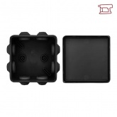 Коробка распаячная EKF прямой монтаж PROxim КМР-030-031 с крышкой 85х85х40 8 мембран IP55 черный