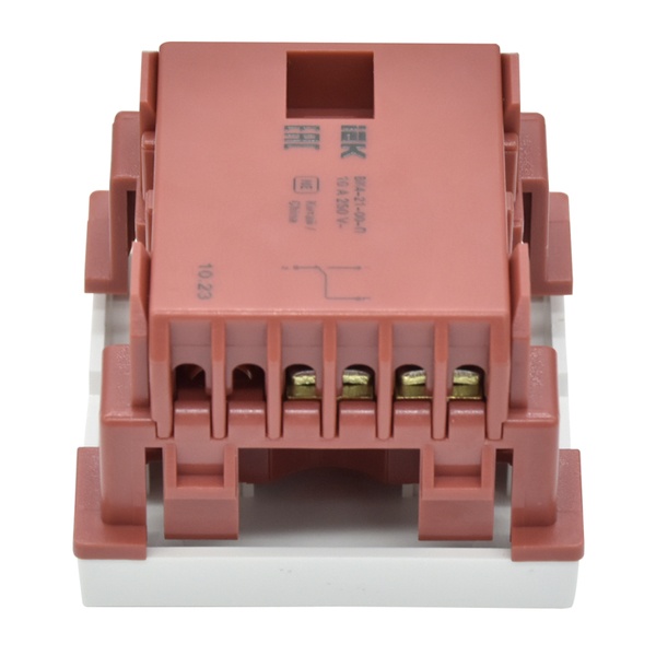 CKK-40D-PO2-K01 Переключатель одноклавишный ИЭК Праймер 10А 2 модуля белый фото 5