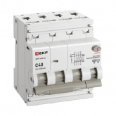 Дифавтомат EKF АВДТ-63N (S) 3P+N C40А 300мА тип АС трехфазный селективный электромеханический 6кА (дифференциальный автомат, АВДТ)