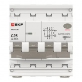 Дифавтомат EKF АВДТ-63N 3P+N 25А 30мА характеристика C тип АС трехфазный электромеханический 6кА (дифференциальный автомат, АВДТ)