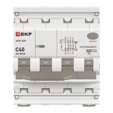 Дифавтомат EKF АВДТ-63N 3P+N 40А 30мА характеристика C тип АС трехфазный электромеханический 6кА (дифференциальный автомат, АВДТ)