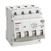 Дифавтомат EKF АВДТ-63N 3P+N 63А 30мА характеристика C тип АС трехфазный электромеханический 6кА (дифференциальный автомат, АВДТ)