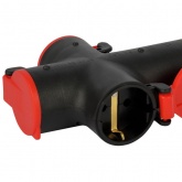 Колодка ЭРА KB-3e-R-IP44 3х2P+E 16A IP44 красная