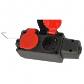 Колодка ЭРА KB-3e-R-IP44 4х2P+E 16A IP44 красная