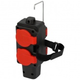 Колодка ЭРА KB-3e-R-IP44 4х2P+E 16A IP44 красная