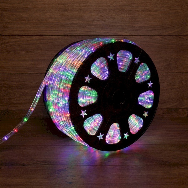 Светодиодный дюралайт 3W мультиколор (RYGB) 36 LED/2,4Вт/м, свечение с динамикой, D13мм, бухта 100м