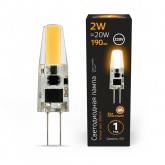 Лампа светодиодная Gauss Black 2W 3000K 220V G4 190Lm силикон теплый свет
