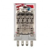 Реле промежуточное с кнопкой и механической индикацией EKF AVERES RPAt 22/4 5A 230В AC