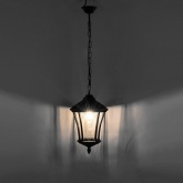 Светильник садово-парковый Лондон PL4034 E27 230*230*390мм черный (на цепочке 500мм)