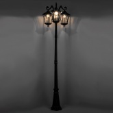 Светильник садово-парковый Лондон PL4039 3*E27 650*650*2200мм черный (столб 2,20м.)