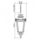 Светильник садово-парковый Прага PL4005 E27 230*230*460мм черное золото (на цепочке)