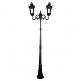 Светильник садово-парковый Прага PL4008 2*E27 680*230*2350мм черный (столб 2,32м)