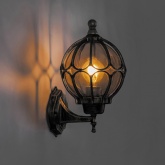 Светильник садово-парковый Сфера Feron PL3701 E27 180х200х320мм черное золото (на стену вверх)
