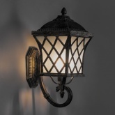 Светильник садово-парковый Тартан PL4061 E27 235*300*530мм черное золото (на стену вверх)