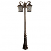 Светильник садово-парковый Тартан PL4068 2*E27 235*620*2090мм черное золото (столб 2,09 м.)