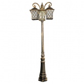 Светильник садово-парковый Тартан PL4069 3*E27 620*620*2090мм черное золото (столб 2,09 м.)