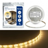 Светодиодная лента Feron LS604 60SMD(3528) 4.8W/m 12V IP65 5000х8х3.8mm теплый белый
