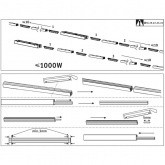 Готовый комплект шинопровода Paulmann URail Barelli max. 3x10W GU10 1,2m хром матовый/хром