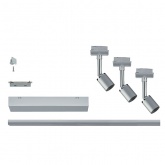 Готовый комплект шинопровода Paulmann URail Pure II max. 3x10W GU10 1,2m хром матовый/хром