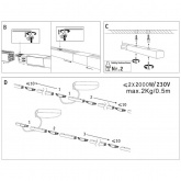 Двухфазный шинопровод Paulmann VariLine 0,5m max. 2x2000W 230V Pro Rail матовый алюминий