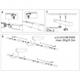 Двухфазный шинопровод Paulmann VariLine 1m max. 2x2000W 230V Pro Rail матовый алюминий