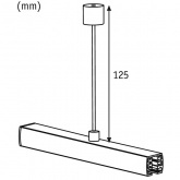 Подвесная стойка Paulmann для двухфазного шинопровода VariLine 125/250mm Pro Rail матовый алюминий