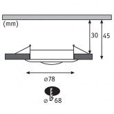 Светильник встраиваемый Paulmann комплект Name dim LED 3x6,8W Матовый алюминий