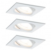 Светильник ввстраиваемый Paulmann комплект Nova LED 3x6.5W GU10 Матовый белый