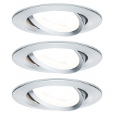 Светильник встраиваемый Paulmann комплект Nova 3 step DIM 3x6,5W Матовый алюминий (100%/50%/25%/off)