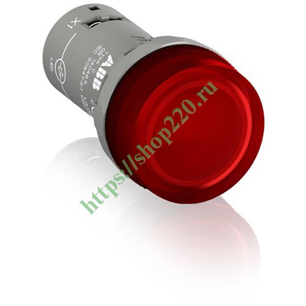 Лампа ABB CL2-523R d22мм красная со встроенным светодиодом 230В AC