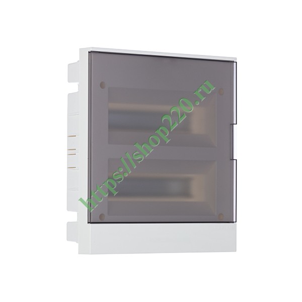 Шкаф в нишу ABB Basic E 24М (2x12) серая прозрачная дверь (c клеммами) BEF402224