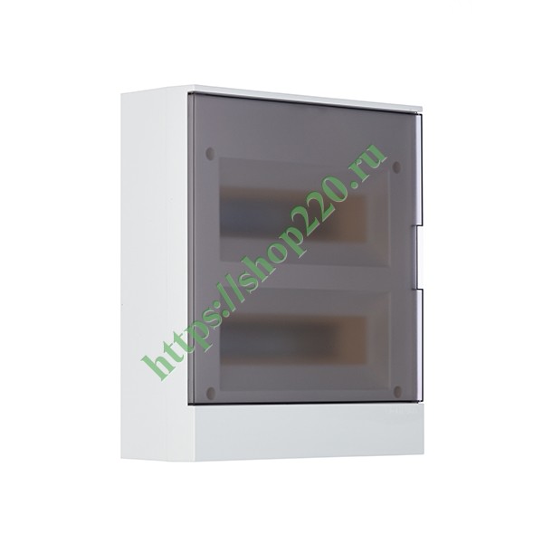 Шкаф настенный ABB Basic E 24М (2x12) серая прозрачная дверь (с клеммами) BEW402224