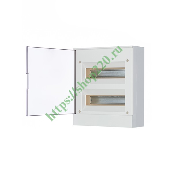 Шкаф настенный ABB Basic E 24М (2x12) серая прозрачная дверь (с клеммами) BEW402224