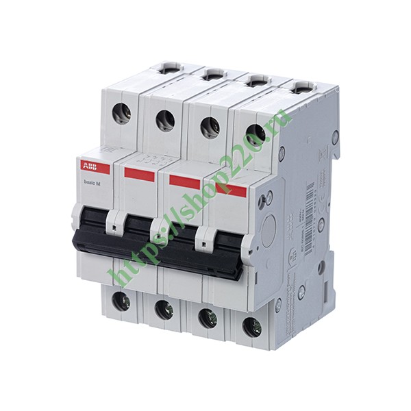 Автоматический выключатель ABB Basic M 4P 6A C 4,5кА, BMS414C06 (автомат электрический)