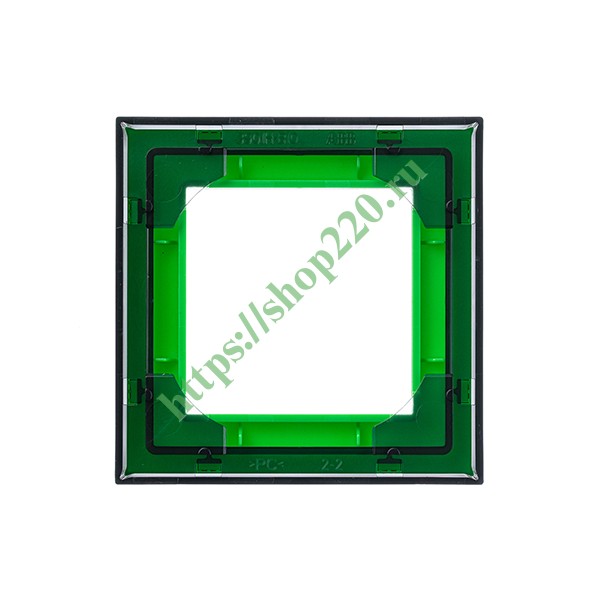 Рамка ABB Levit 1 пост зелёный / дымчатый чёрный