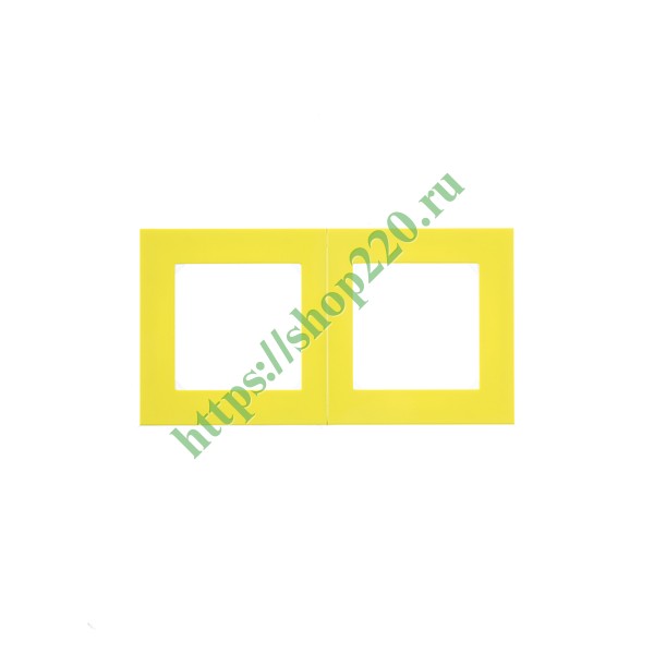 Рамка ABB Levit 2 поста жёлтый / дымчатый чёрный