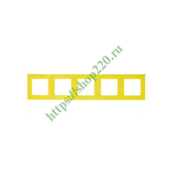 Рамка ABB Levit 5 постов жёлтый / дымчатый чёрный
