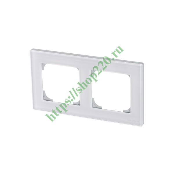 Рамка 2-постовая, серия Zenit, стекло белое (N2272 CB)