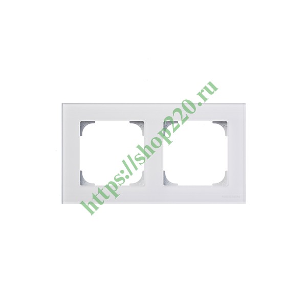 Рамка 2-постовая, серия Zenit, стекло белое (N2272 CB)